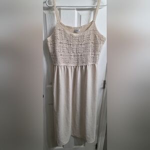 Suzy Shier Cream Crochet Midi Dress - XXL